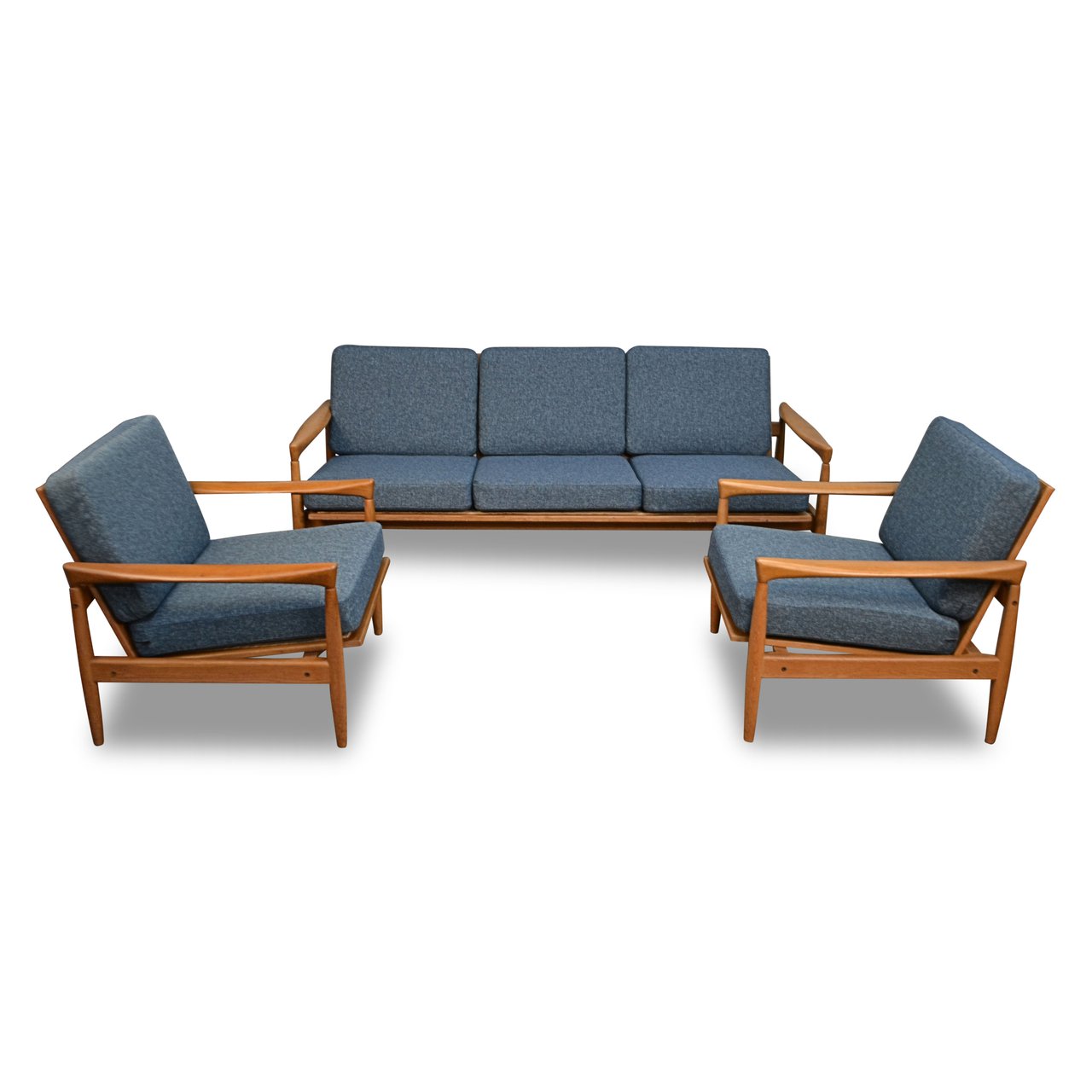 Vintage Scandinavian design oak Erik Wørts sofa set image 2