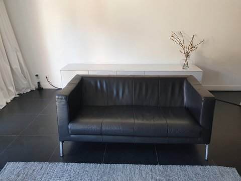 2x Montis Kubik sofa, black leather