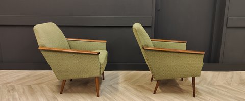 2x Mid Century fauteuils, set