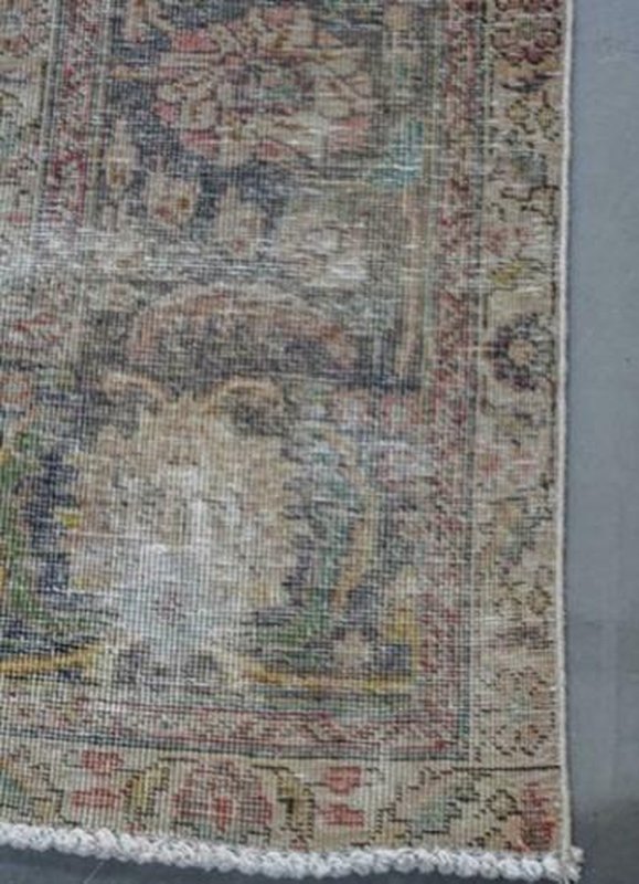 Origineel Perzische handgeknoopt tapijt vintage 317 x 290 wol