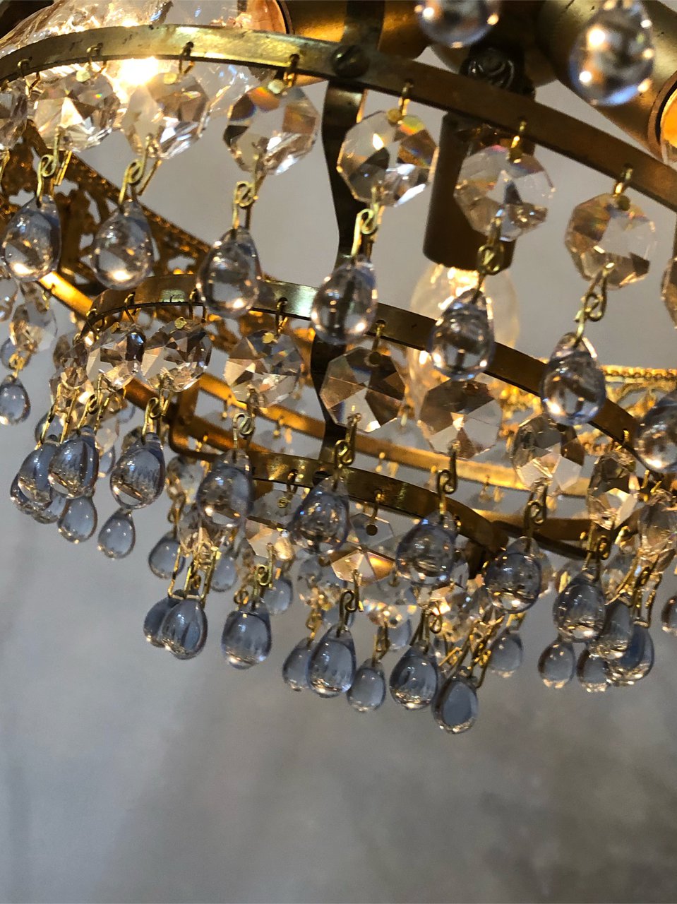 Vintage Azure hanging lamp crystal bronze image 8