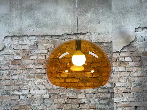 Kartell FL/Y Transparent oranje lamp
