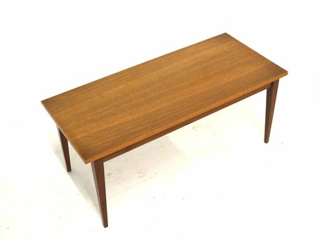 Vintage rechthoekige salontafel van teakhout uit de jaren '60