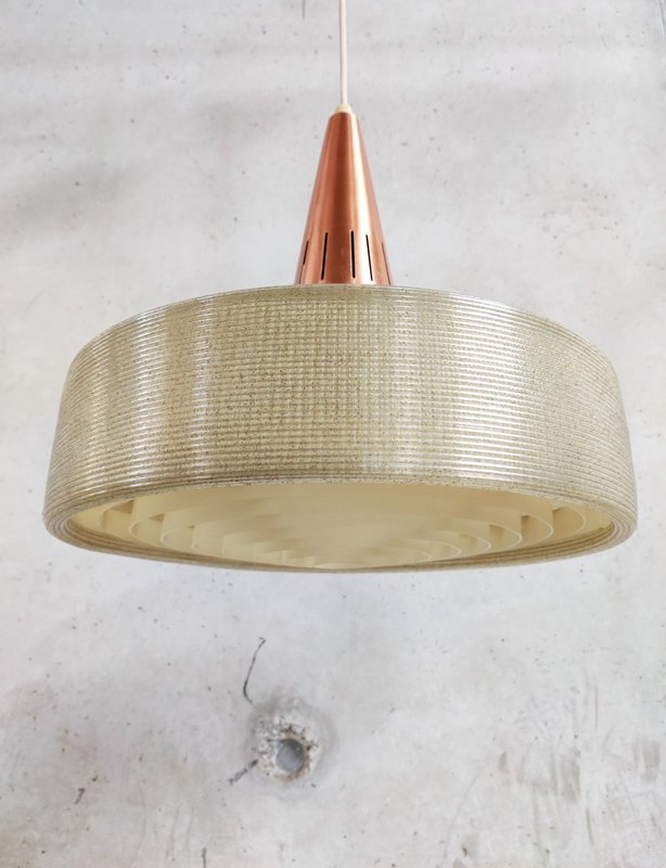 Mid-Century Scandinavian Copper Ceiling Lamp, 1970s