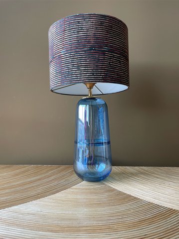 blauwe waterlamp handgemaakte lamp