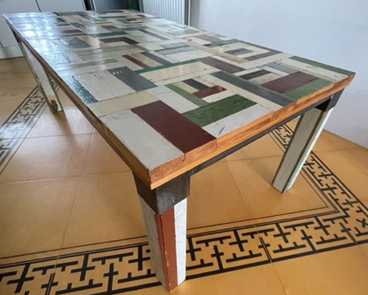 Image 3 of design tafel van sloophout stijl Piet Hein Eek 200x100 cm