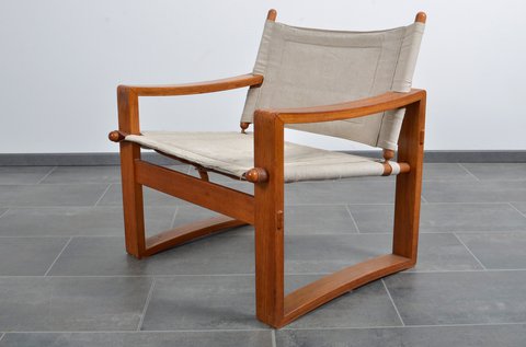Vintage safari fauteuil van Borge Jensen