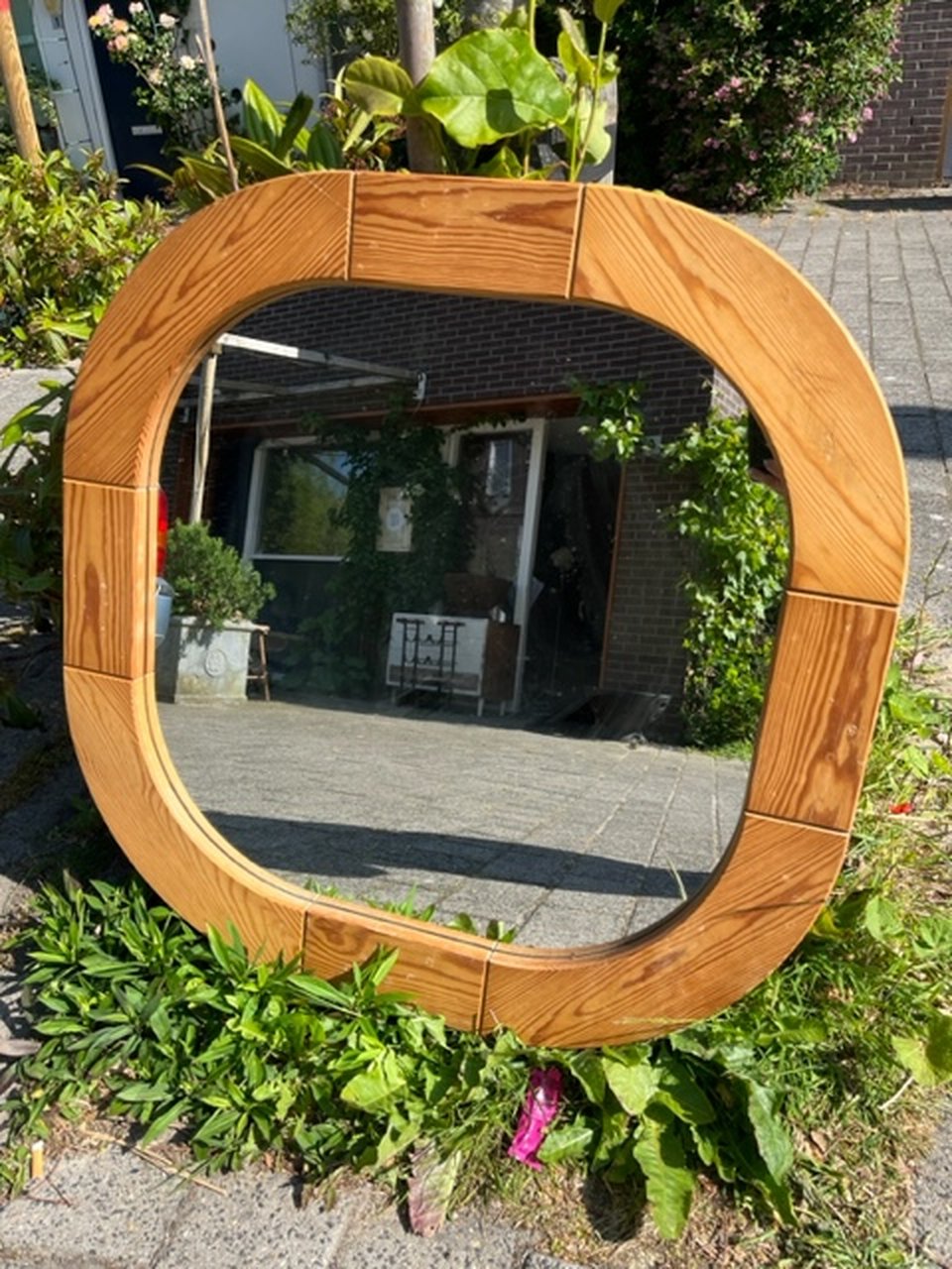 Image 8 of Pine Swedish mirror 1970