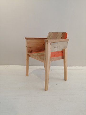 Piet Hein Eek children's chair in scrap wood orange