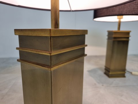 Vintage brass table lamps by Belgochrom, 1970s