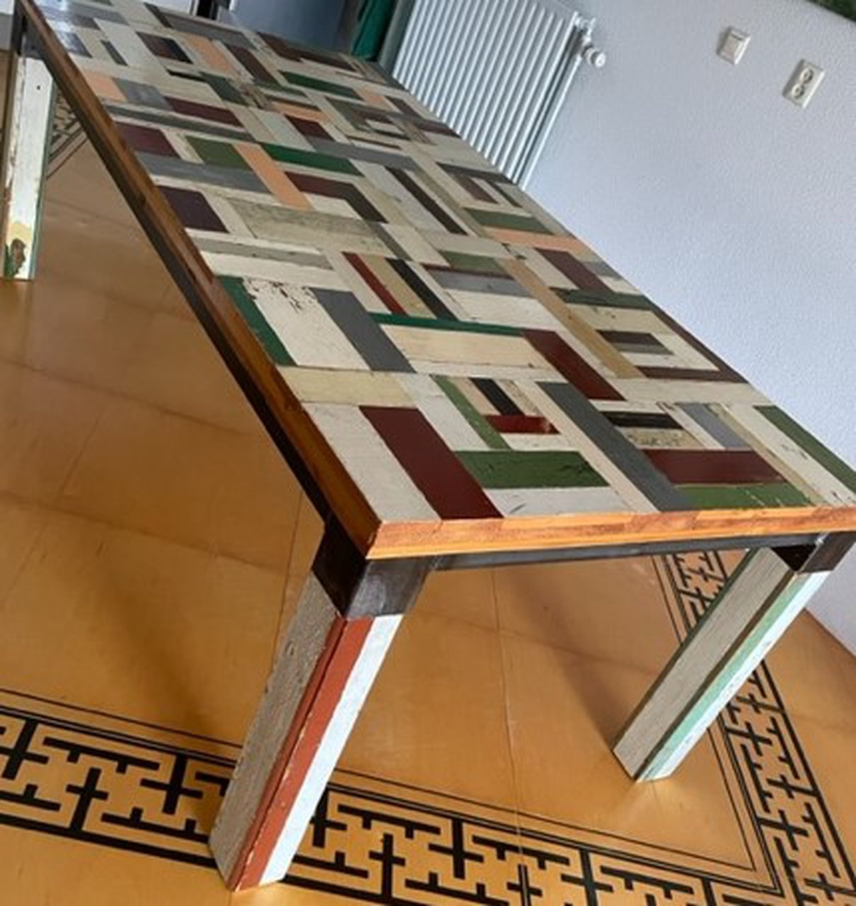 Image 6 of design tafel van sloophout stijl Piet Hein Eek 200x100 cm