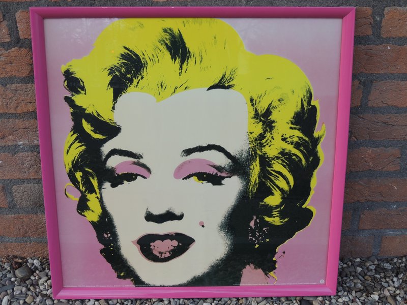 Grote Andy Warhol Offset Poster - Marilyn Monroe Pop Art Pink