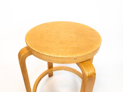 Alvar Aalto for Artek - stool - bar chair - birch veneer - 1980's 