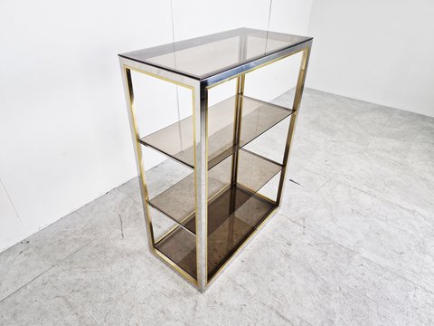 Vintage brass and chrome etagere