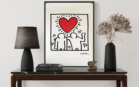 Keith Haring Untitled, be mine, lizenziert von Artestar NY, gedruckt in Großbritannien