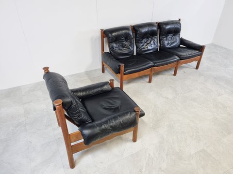 Set of vintage brutalist sofa's, 1970s