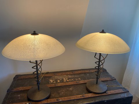 2x  Art Nouveau tafellampen