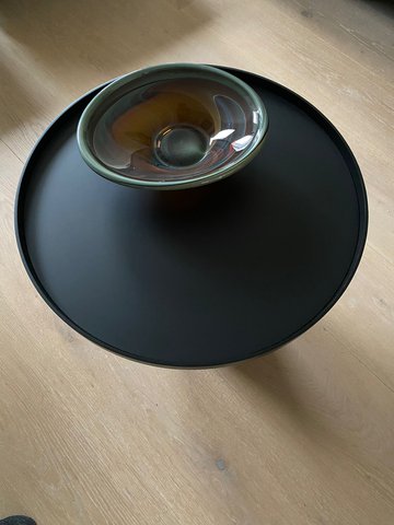 Coffee table Poller small black with black marble leg