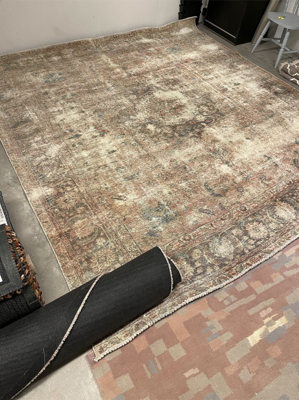 Origineel Perzische handgeknoopt tapijt vintage 317 x 290 wol