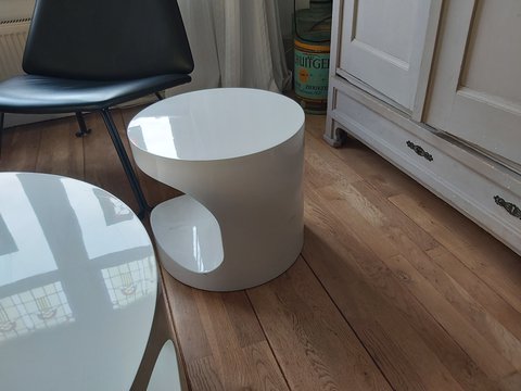 Space age coffee table and side table