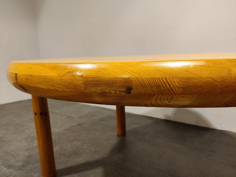 Rainer Daumilier pine wood extendable Dining Table, 1970s
