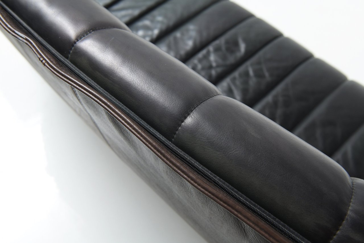 Image 2 of Ligne Roset Moel black leather sofa by Inga Sempé