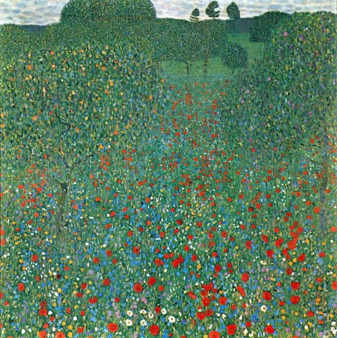 Gustav Klimt-----Poppy Field / Geen verzendkosten.!!