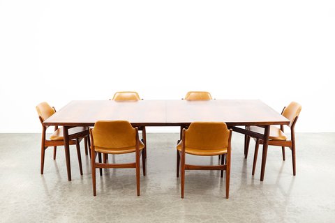 Arne Vodder table model 201+ 6 chairs model 426