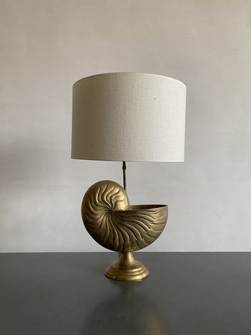 Maison Charles Brass Shell Table Lamp, France, 1960s