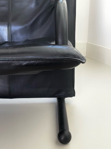 Design fauteuil Arflex Zwart leder