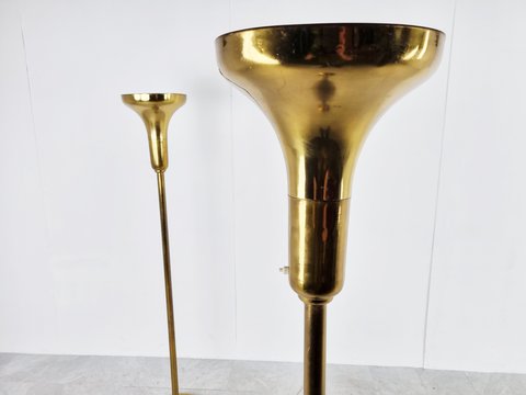 Pair of brass italian floor lamps, 1970s