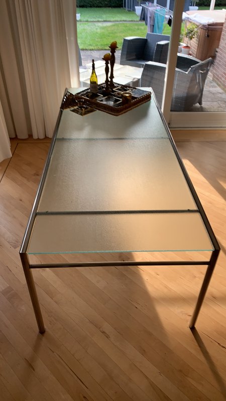 Bastone Dining Table Glass Stainless Steel