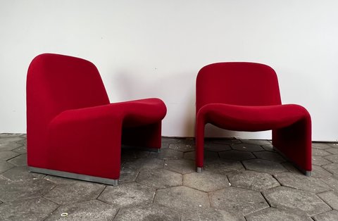 Roter Artifort Alky Sessel von Giancarlo Piretti, 1960er Jahre