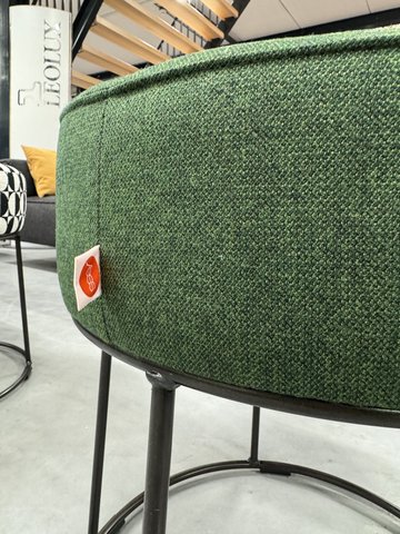 Jess Design Tray Pouf green fabric