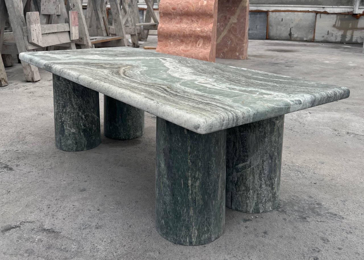 Image 2 of Groen marmeren rechthoekige salontafel