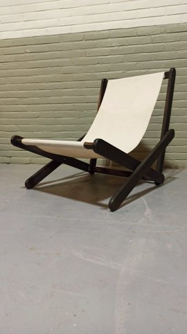 Vintage canvas fauteuil