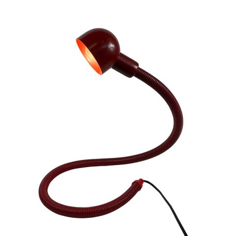Eurolux - Snake / serpent lamp - 1970’s - Fully flexible goosneck desk lamp - Red