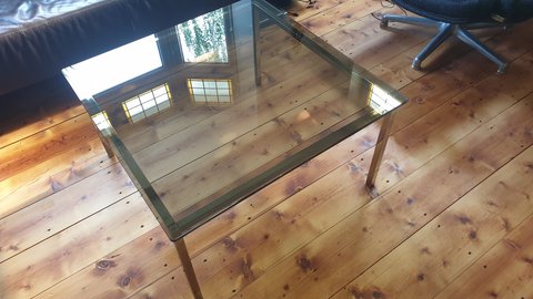 Vintage coffee table with smoked glass