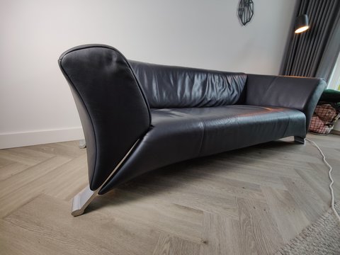 Rolf Benz 322 3 seater sofa Leather black