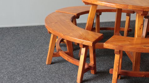 Wabi Sabi DIning set in pine from the 1960's