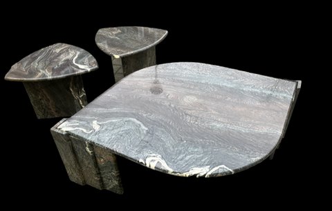 sicilli marble coffee table and 2 side tables