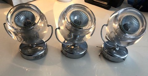 3x Fabian Beluga lamps glass round