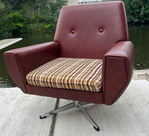 Vintage draaibare fauteuil