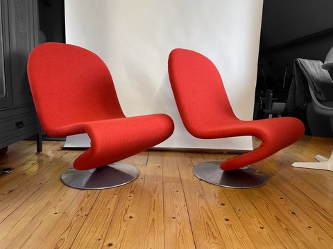 2x Verner Panton System 1-2-3 Lounge Chair