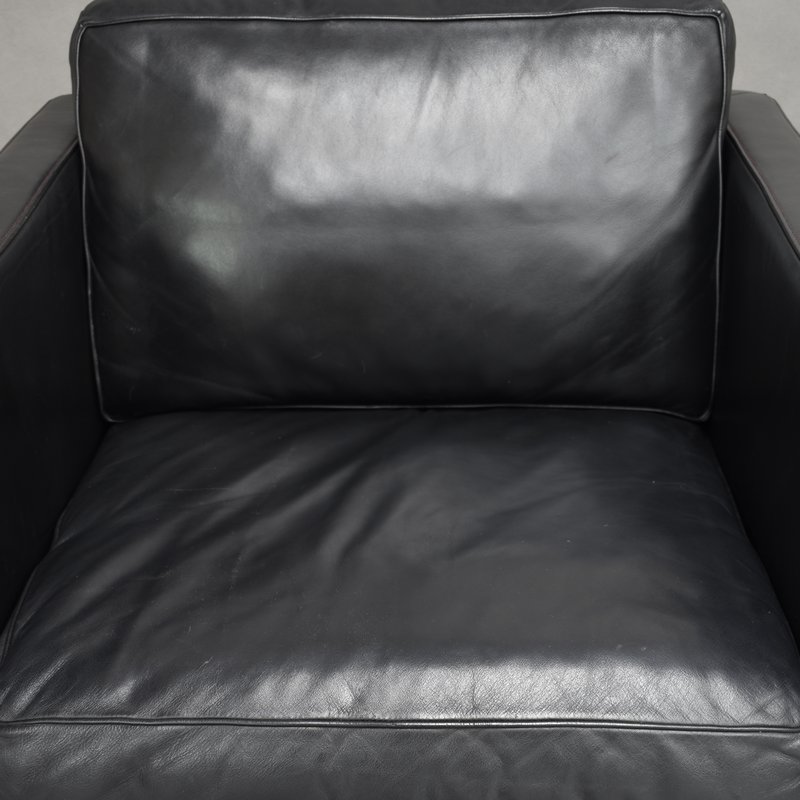 2x De Sede ds-118 lounge chairs in black leather - switzerland