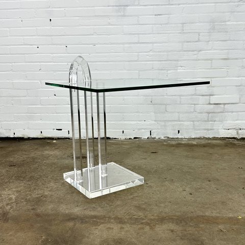 Vintage design plexiglass / glass side table