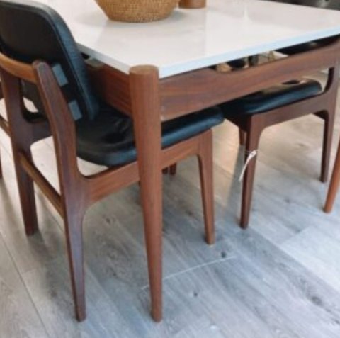 Set of 4 chairs Deens design houten stoelen teak vintage 1950 Denemarken 