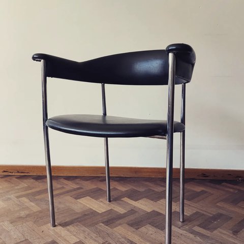 Mid-century black leather chair