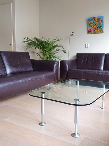 Rolf Benz leather sofas and coffee table