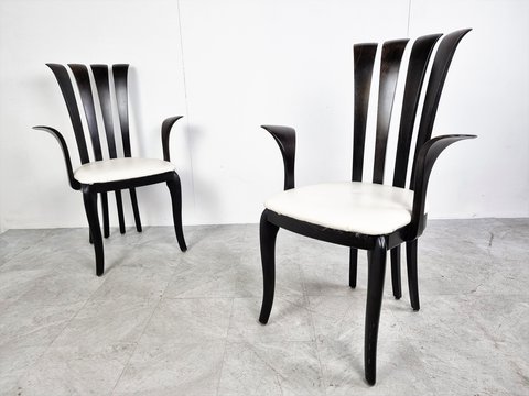 2x Sibau sculptural italian armchairs